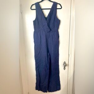 Women’s Blue Linen Jumpsuit